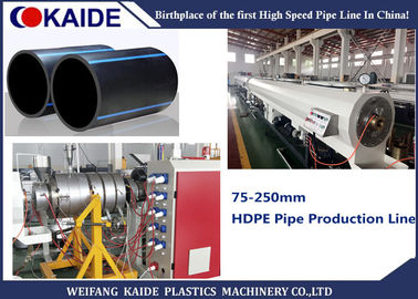 Mesin Pembuat Pipa HDPE, 250mm HDPE Pipe Extrusion Line Untuk Pipa 75-250mm