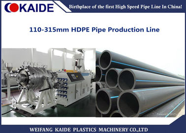 Lini produksi Pipa 110mm-315mm PE / Mesin Pembuat Pipa HDPE ISO Disetujui