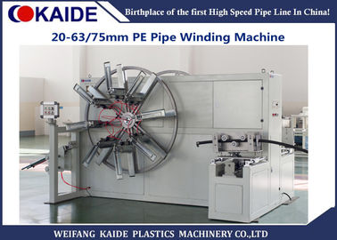 HDPE Plastic Pipe Coiler 16-75mm, sistem Kontrol PLC, tidak perlu operasi manual selama proses melingkar